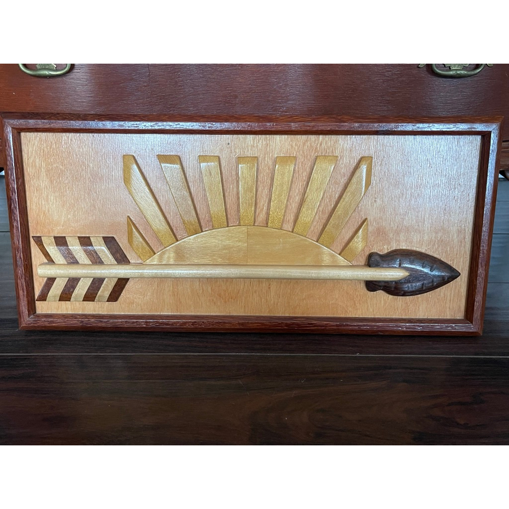 Handcrafted Wood Sunburst Arrow Wall Art by Paul Floyd 2009 Wilmington NC